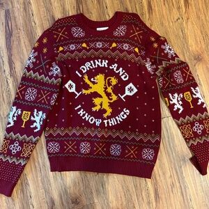 Game of Thrones HBO Maroon Ugly Christmas Sweater